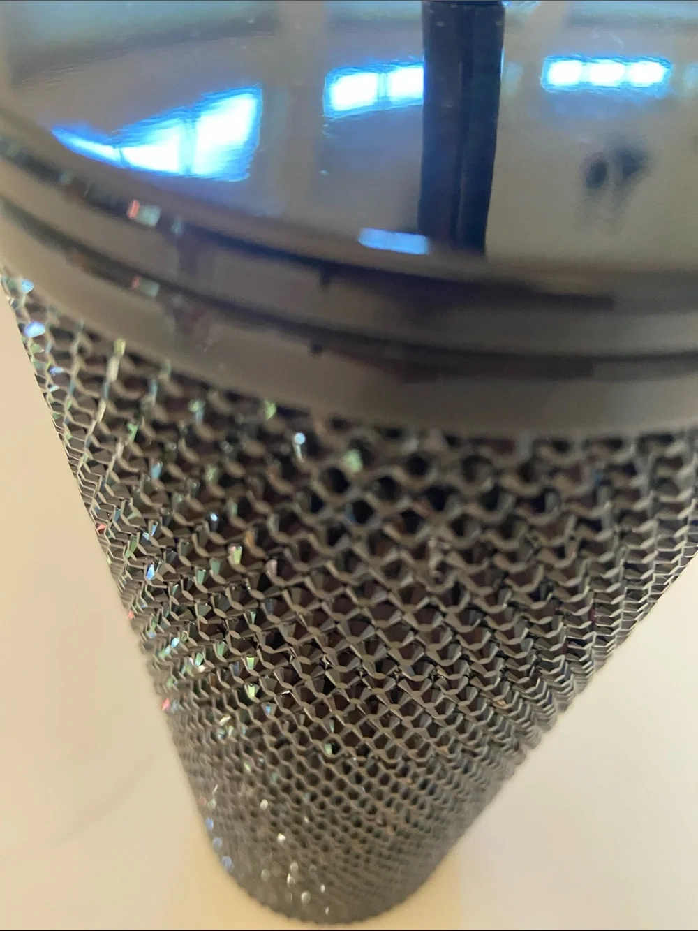 Black Crystal-Embellished Toilet Brush with Gloss Handle